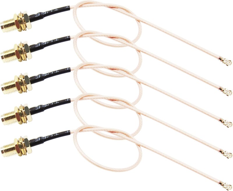 Rydocyee IPEX U.FL to SMA Female Cable 8 Inches RG178 WiFi Pigtail Coaxial Cable Connecting SMA Antenna to 4G 5G Router, Modem, MiFi Hotspot, Mini PCIE Wireless Card, WiFi Motherboard - 5 Pack - Image 1
